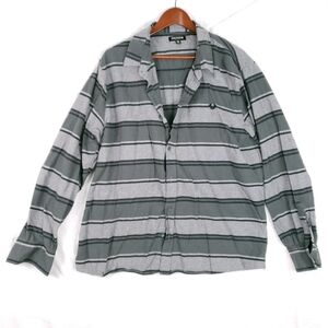 True Religion Long Sleeve Button Down Stripe Shirt Men 3XL